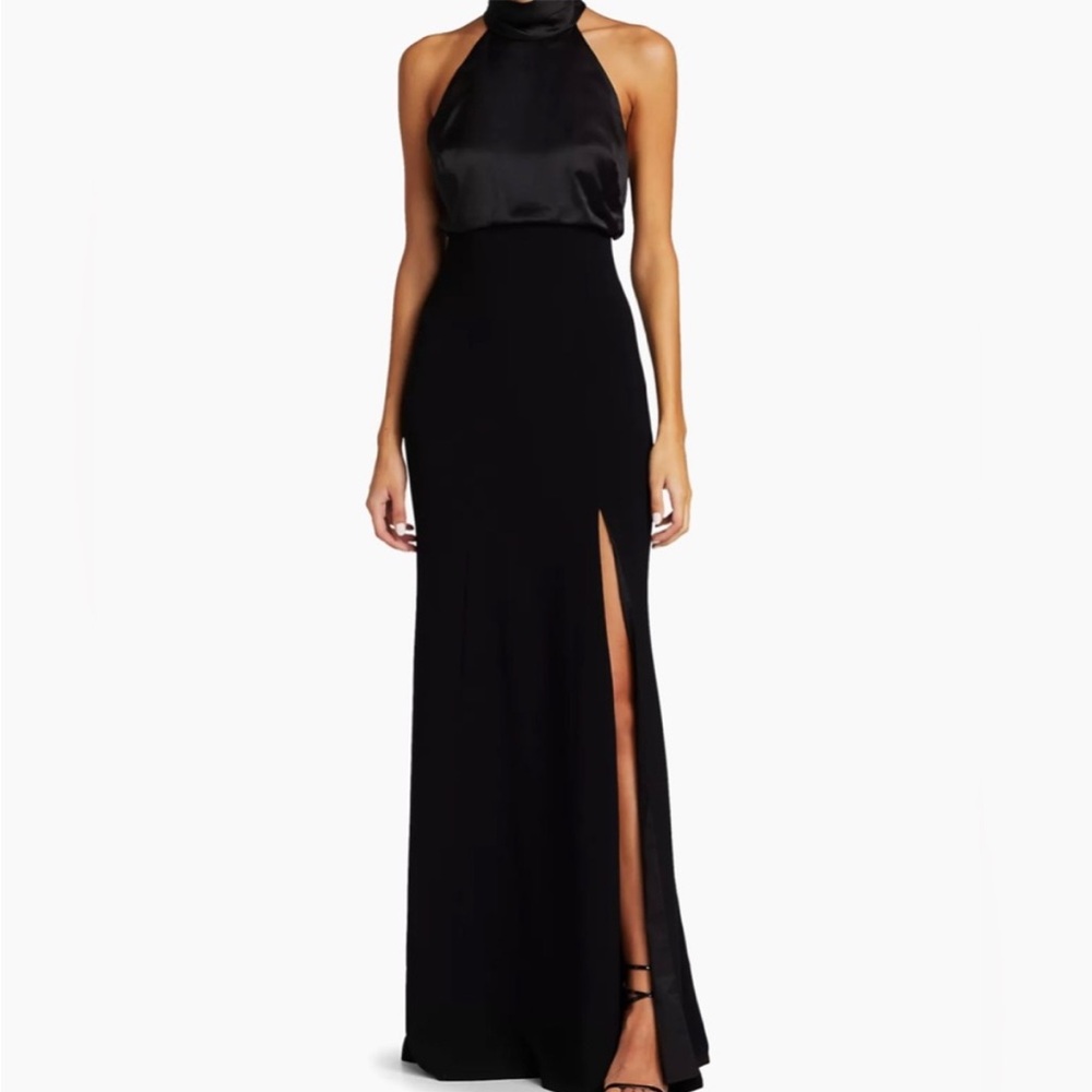 Cinq à Sept Alexandra Turtleneck Halter Gown size 0
